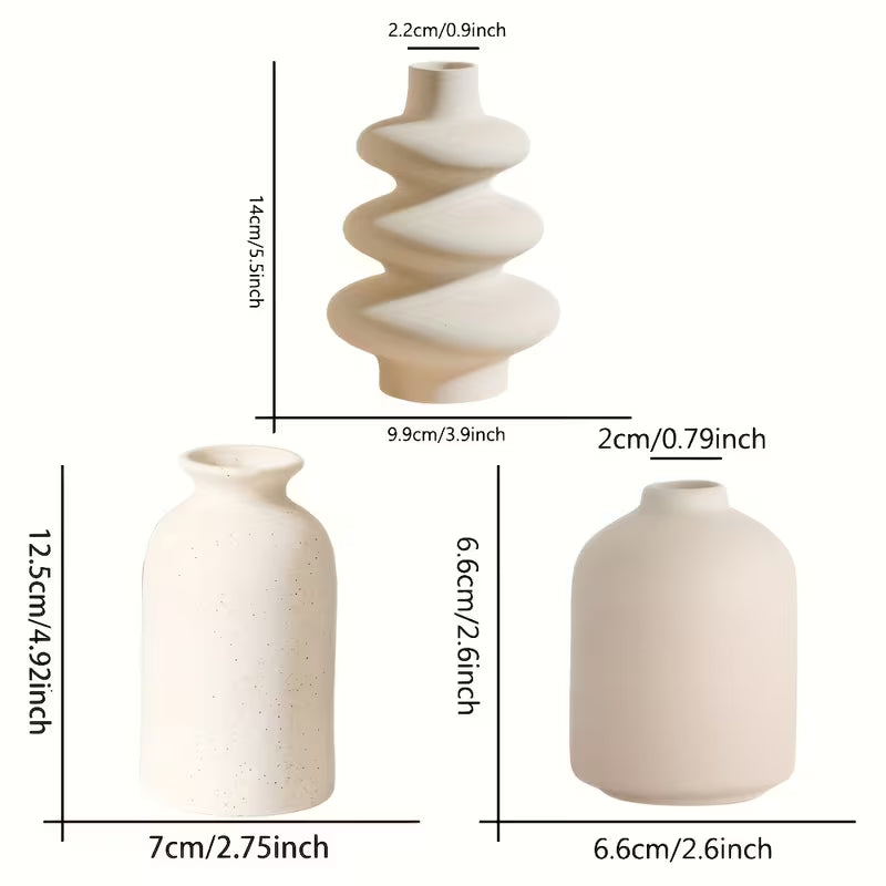 3-piece ceramic vase set