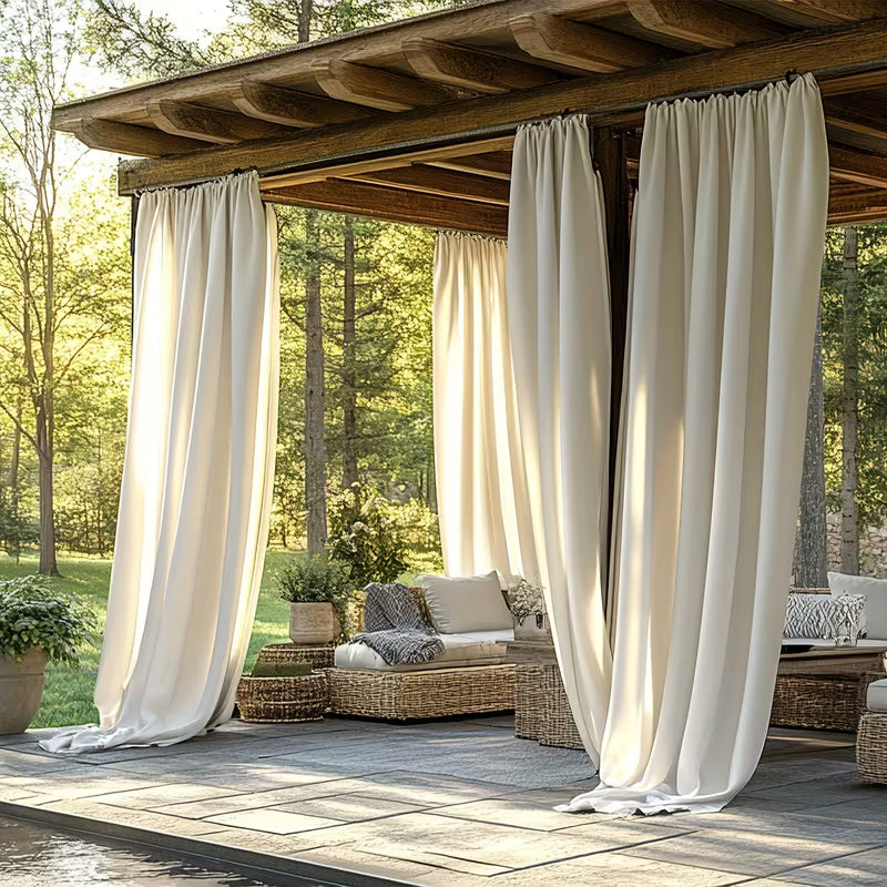 Two-piece set, luxurious and modern breathable outdoor curtains