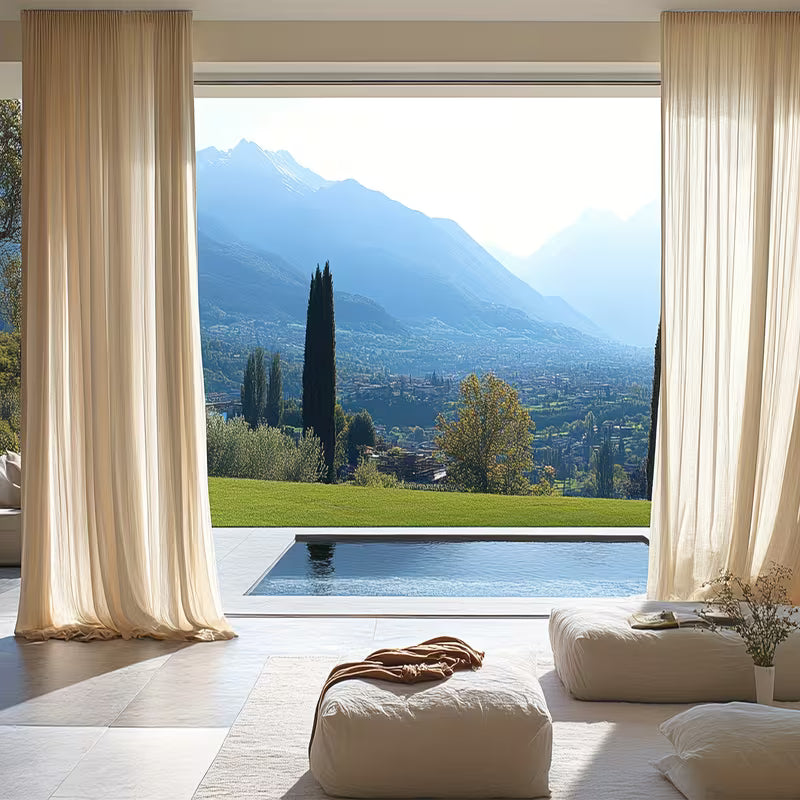 Two-piece set, luxurious and modern breathable outdoor curtains