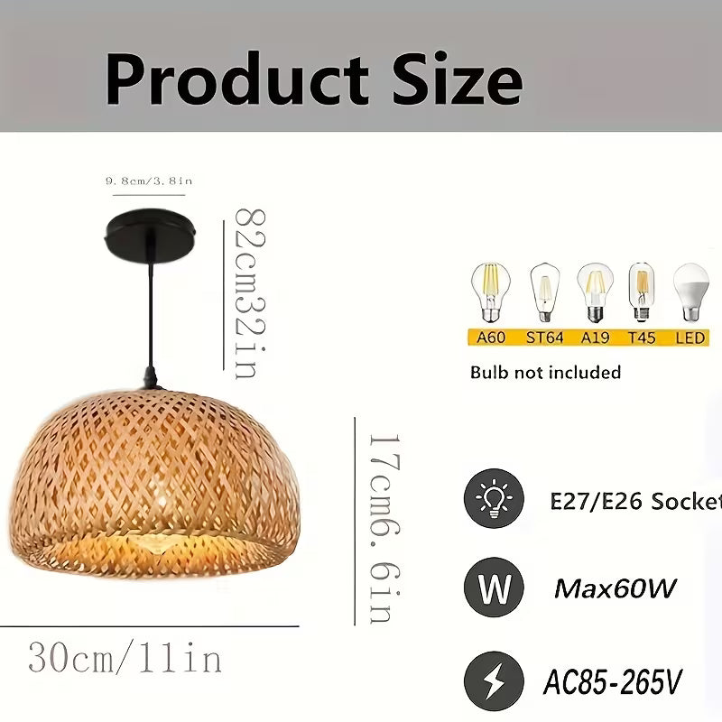 Handwoven Fiber Ceiling Light Fixture