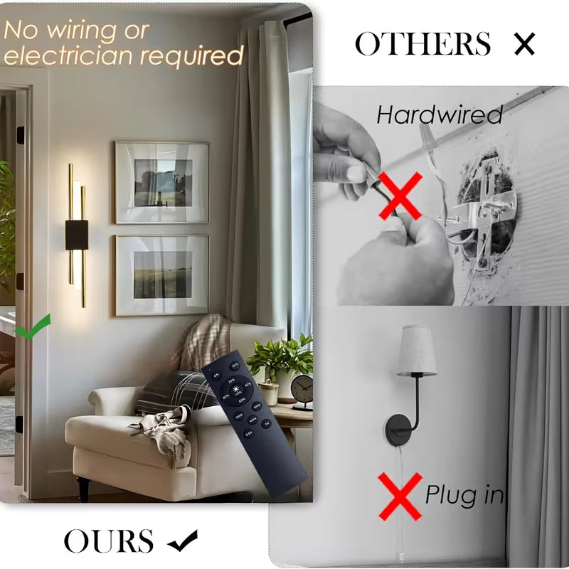 1pc/2pcs Dimming LED Wall Sconces, Smart Timing Function