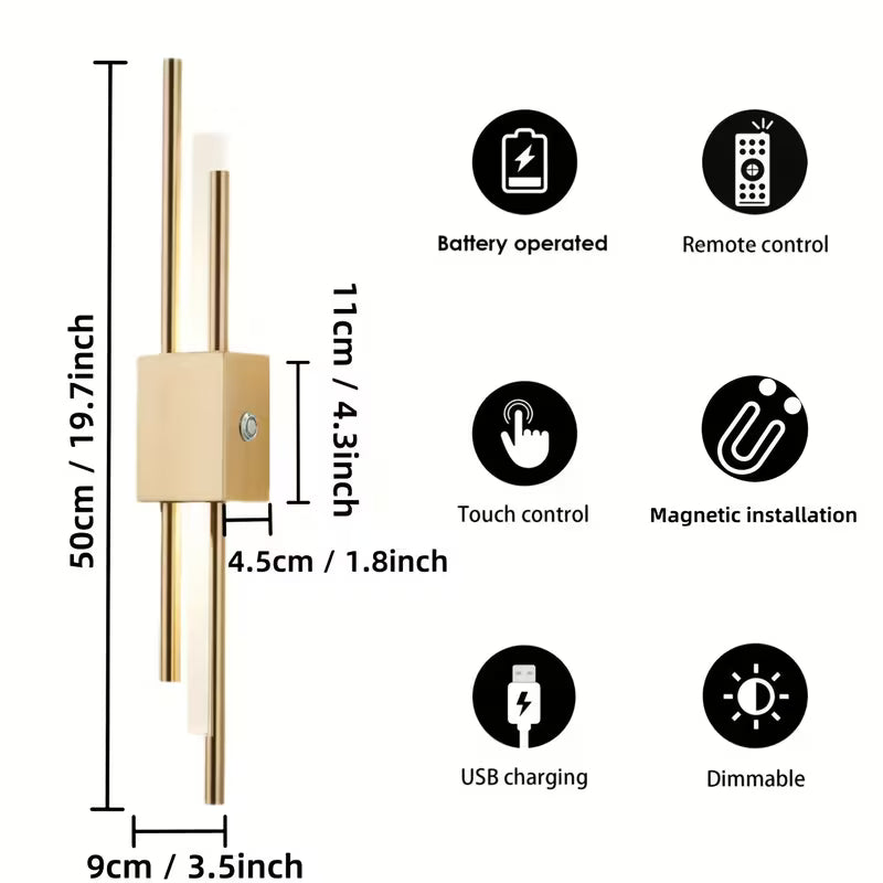 1pc/2pcs Dimming LED Wall Sconces, Smart Timing Function
