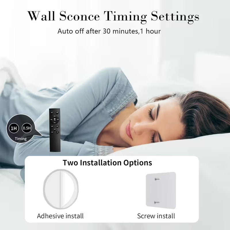 1pc/2pcs Dimming LED Wall Sconces, Smart Timing Function