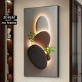 2D Flat, 1pc Large Modern Frameless LED Wall Art