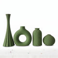 4pcs Olive Green Art 3D Printed Vase