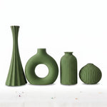 4pcs Olive Green Art 3D Printed Vase