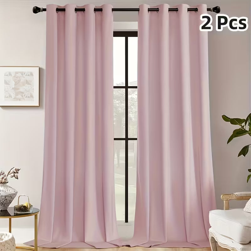 2pcs/set American Vintage High-end Velvet Ringed Curtains